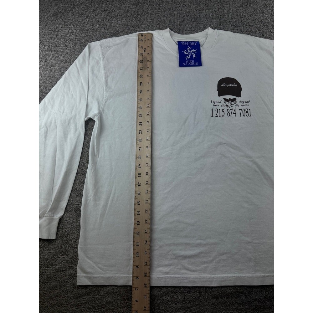 Allcaps Studio T-Shirt Men XL White Long Sleeve Tangible Ideas Sign Print Art - Picture 6 of 8